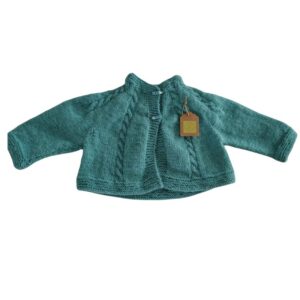 Chaqueta con vuelo azul turquesa