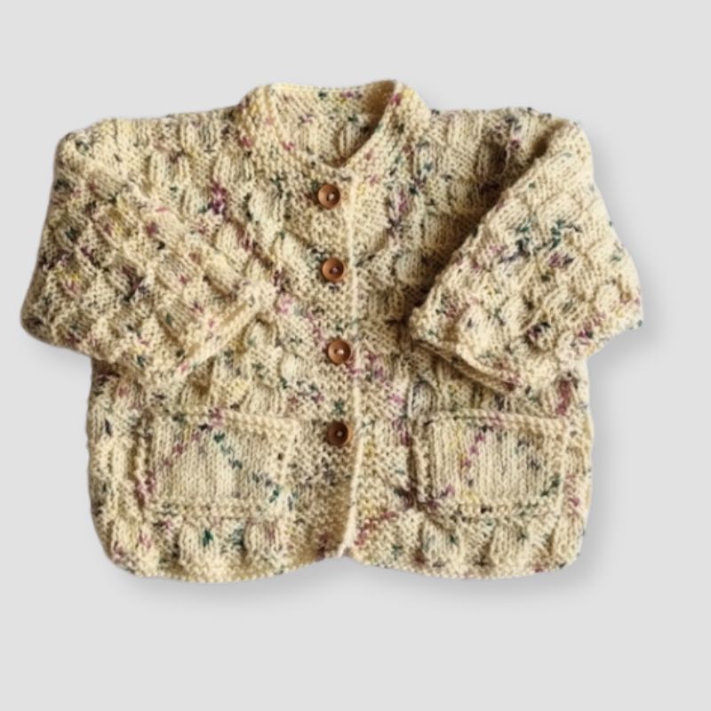Chaqueta de bebé en punto damero